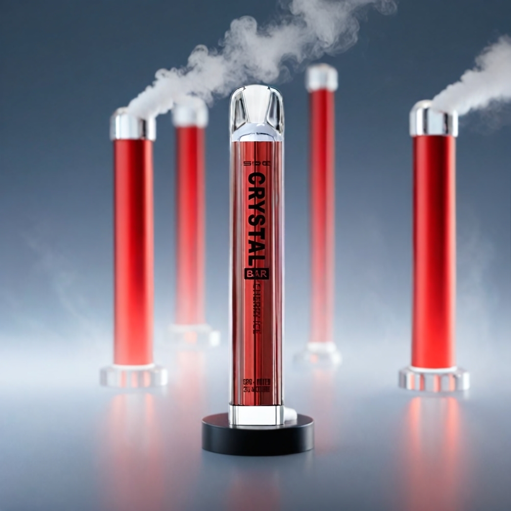 SKE Crystal BAR 600 Vape Kirsebær 0%/2% 500mAh 600 Puffs 2.0ml Mesh Coil Engros Danmark