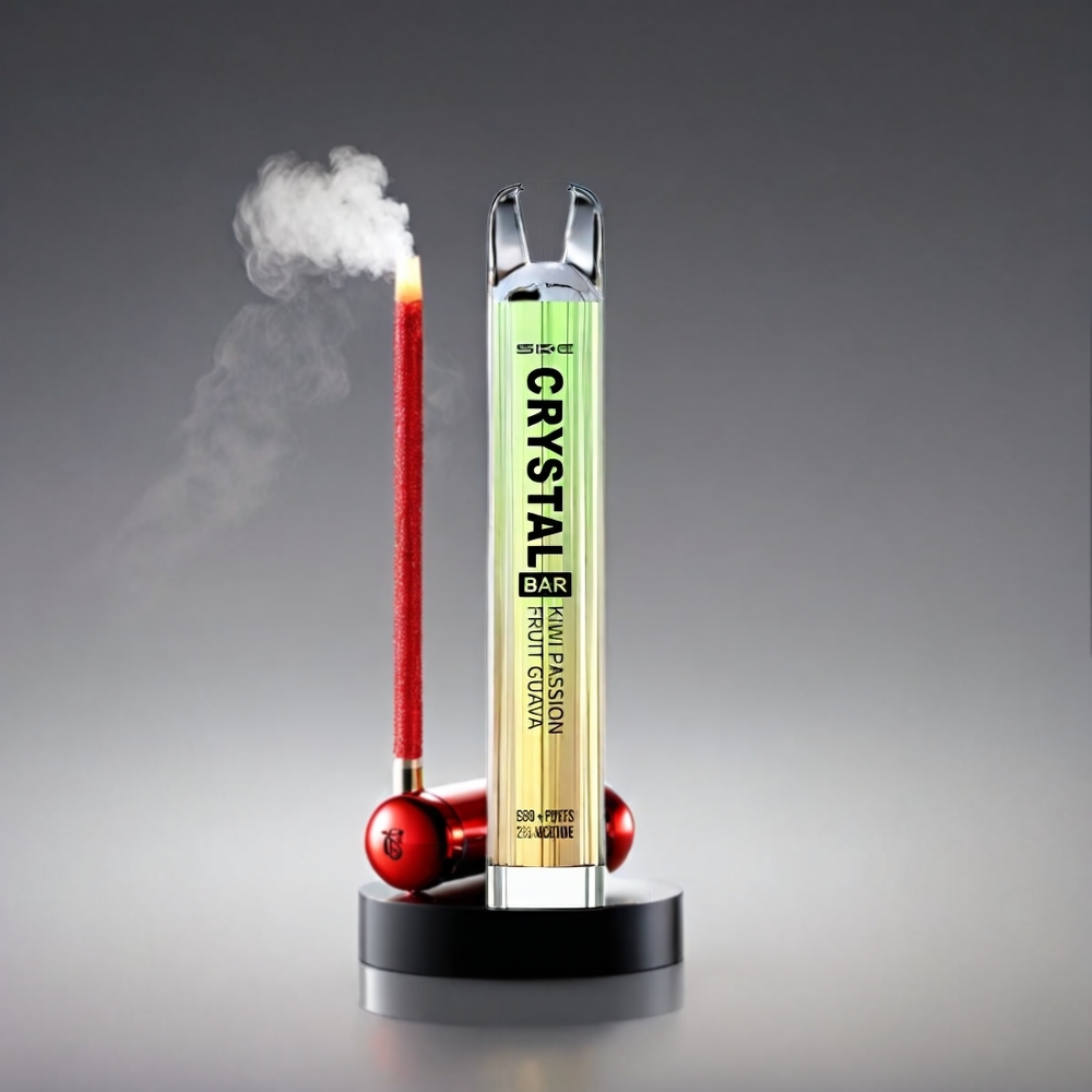 SKE Crystal BAR 600 Vape Kiwi Passion Guava 2% 500mAh 600 Puffs 2.0ml Mesh Coil Engros Danmark