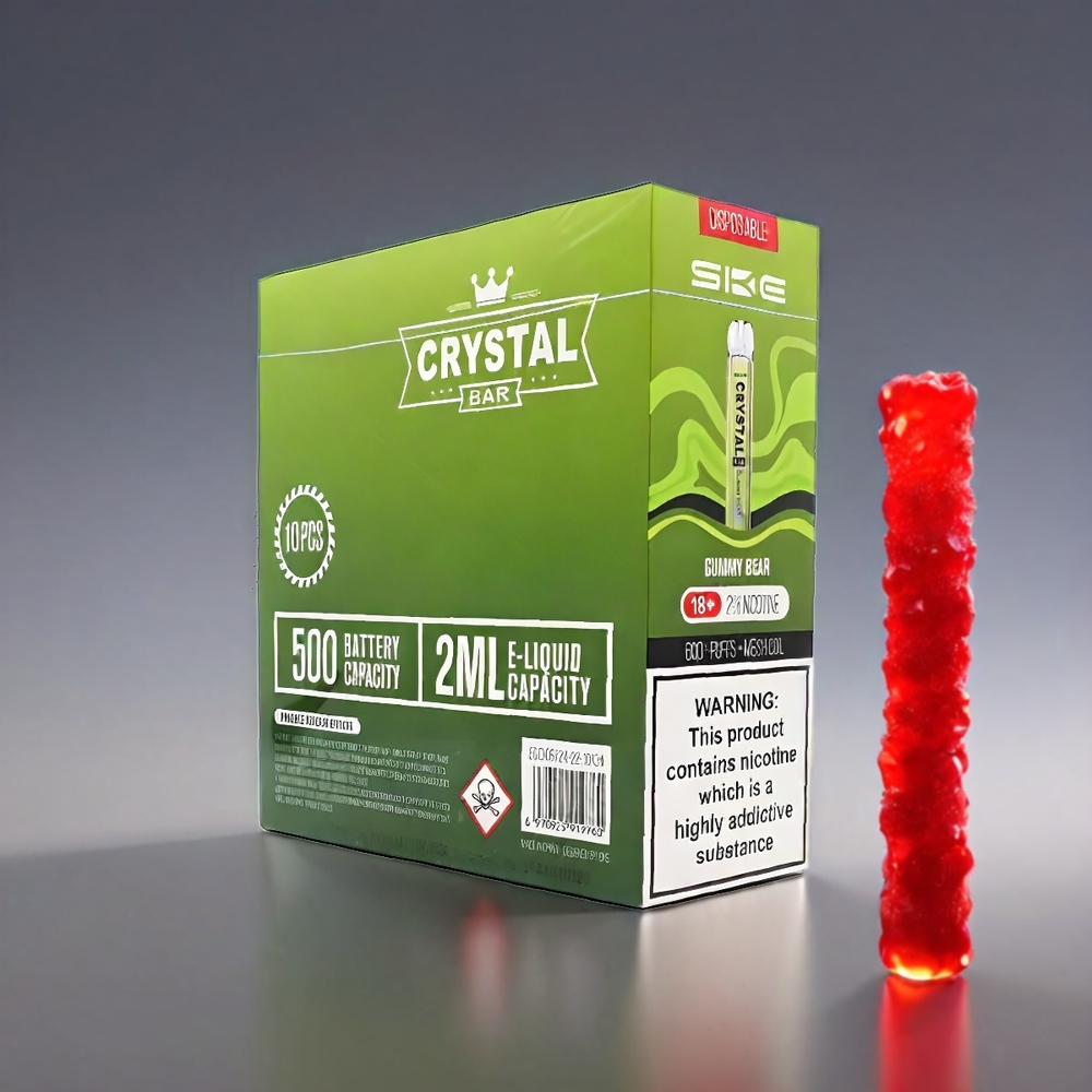 SKE Crystal BAR Gummy Bear 600 Puffs 2.0ml 500mAh Mesh Coil 3.6V Engros Danmark