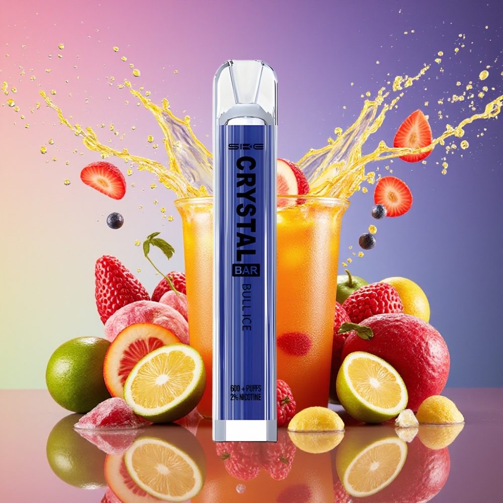 SKE Crystal Bar 600 Engangs Vape Tynde Is 0%/2% Nikotin 500mAh 600 Pust 2.0ml 1.29 Ohm Mesh Coil Engros Danmark