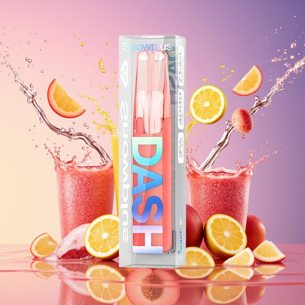 Snowplus Dash 4000 Puffs Fersken Is 3% 5% 530 mAh 7,5 ml Engros Danmark