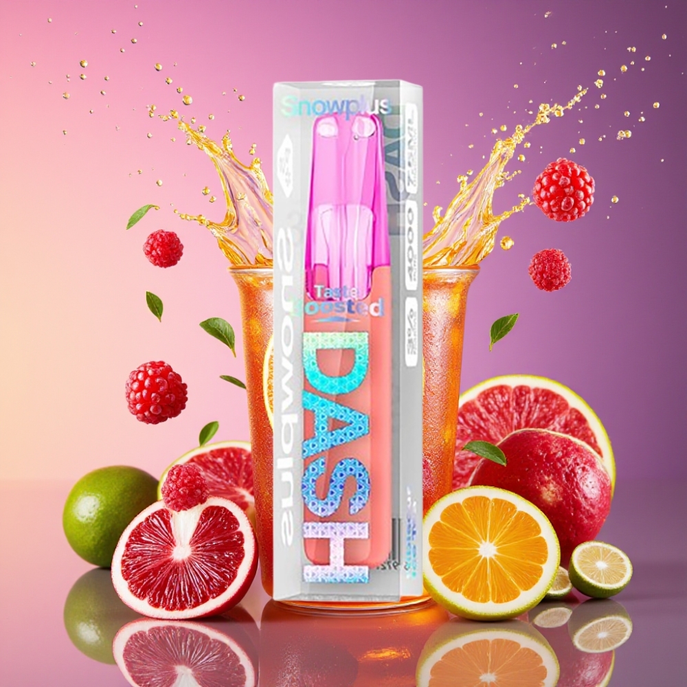 Snowplus Dash 4000 Pust Hibiscus Is Te Keramisk Atomizer 530 mAh 7.5 ml 3%/5% Engros Danmark