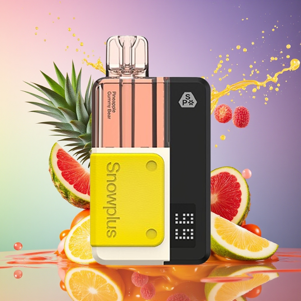 Snowplus Swift 5000 Puffs Dual Mesh 1000 mAh Ananas Gummibjørn 43x81x25 mm 65 g 2+10 ml 2% Engros Danmark