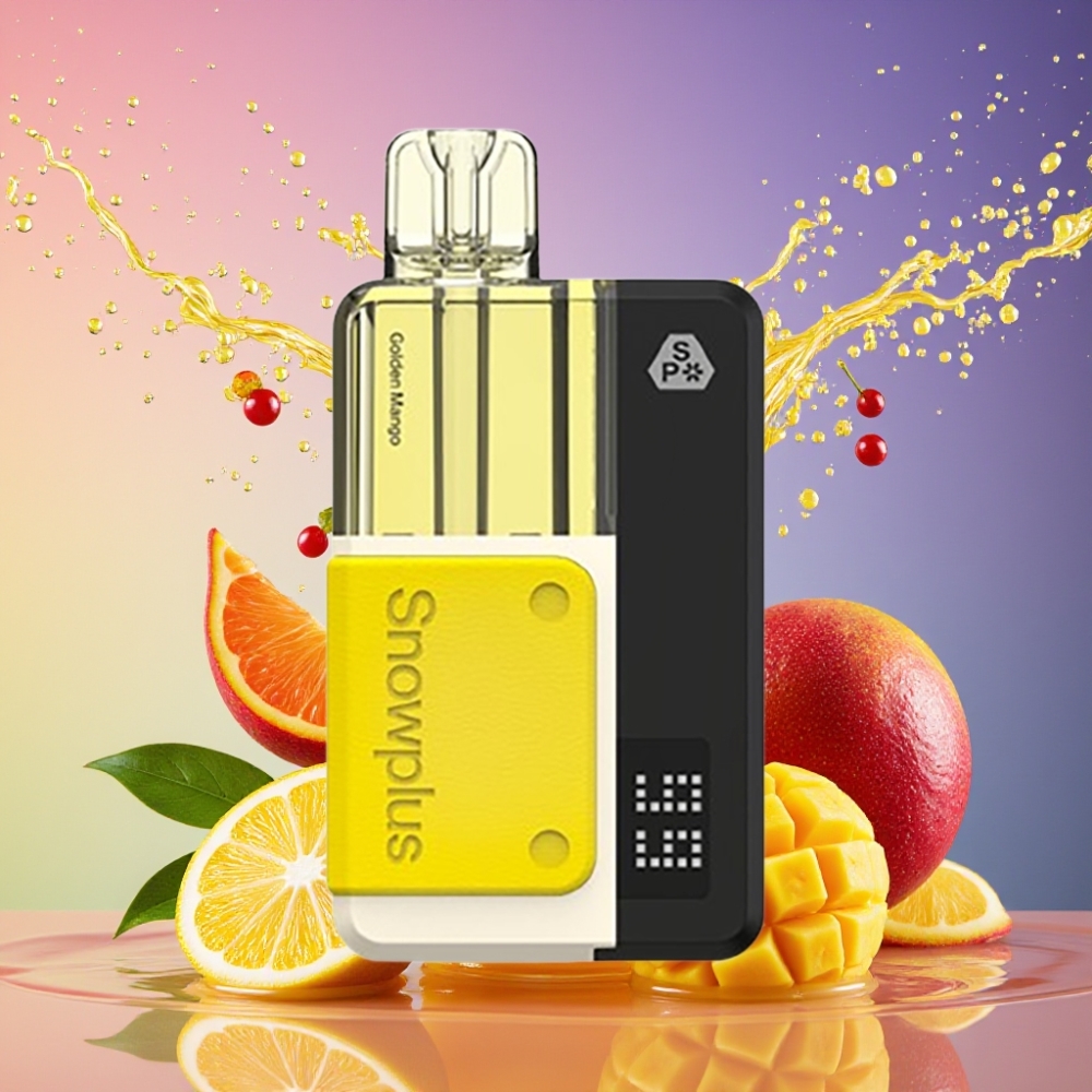 Snowplus Swift 5000 Puffs Dual Mesh 1000 mAh Guld Mango 43x81x25 mm 65 g 2+10 ml 2% Engros Danmark