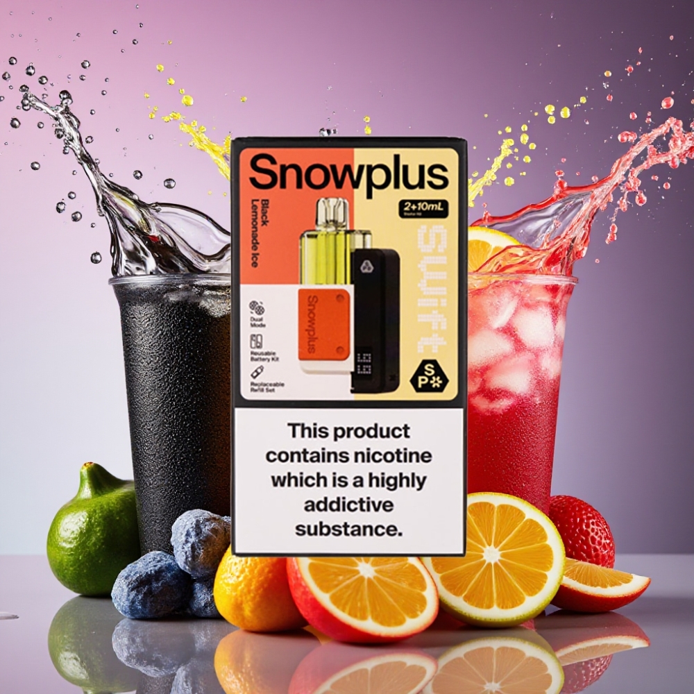 Snowplus Swift 5000 Puffs Sort Lemonade Is Dual Mesh 1000 mAh 2+10 ml 2% Engros Danmark