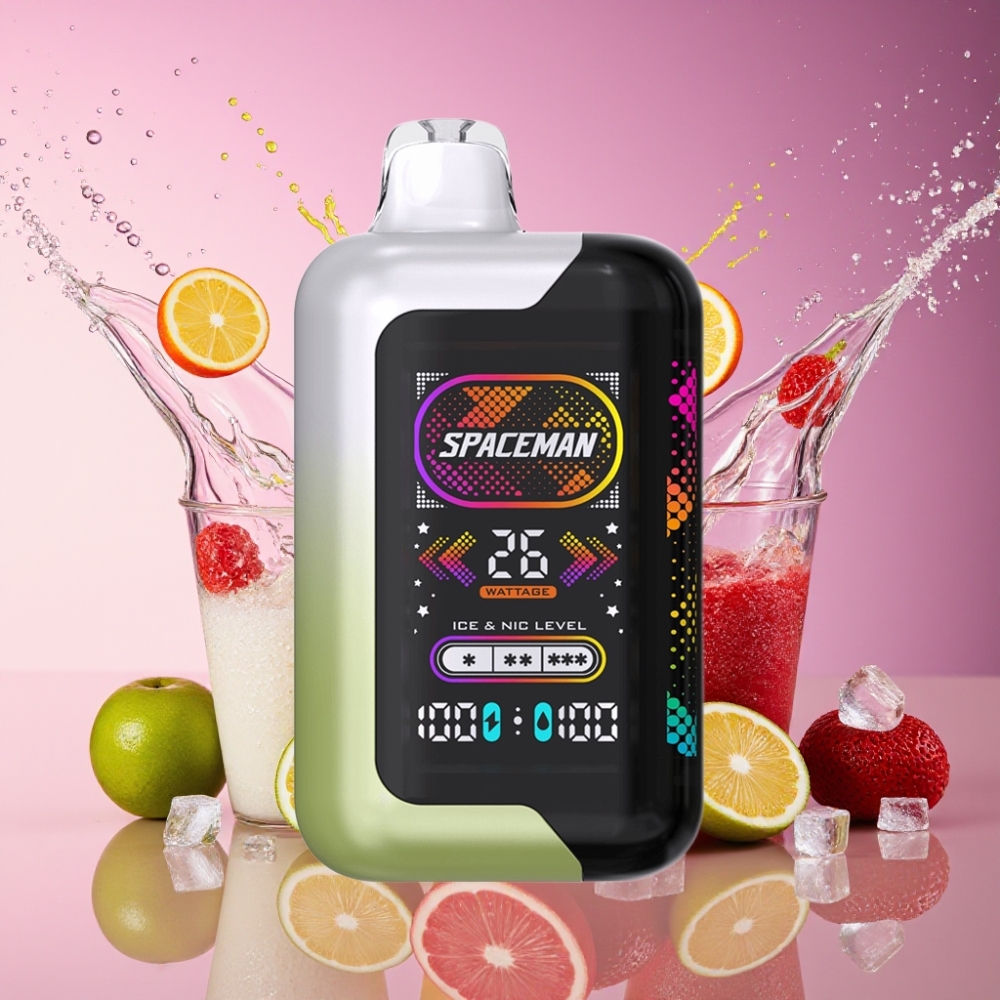SPACEMAN SP40000 Engangs Vape Hvid Drue Is 20ml 1000mAh 50mg/ml Engros Danmark