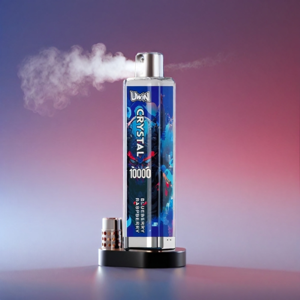 UWIN Crystal 10000 Puffs Blueberry Hindbær RGB 0-5% 18ml 650mAh Type-C 0.8Ω Engros Danmark