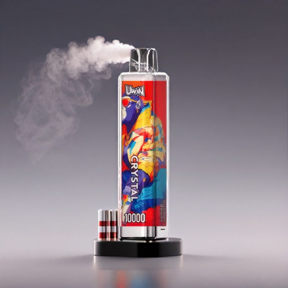 UWIN Crystal 10000 Puffs Kirsebær Bær RGB 0%/2%/3%/5% 18ml 650mAh Type-C 0.8 Ohm Engros Danmark