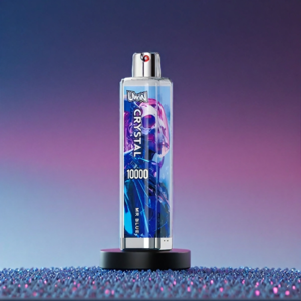UWIN Crystal 10000 Puffs RGB Mr Blå – 0%/2%/3%/5% 18ml 650mAh Type-C 0.8 Ohm Engros Danmark