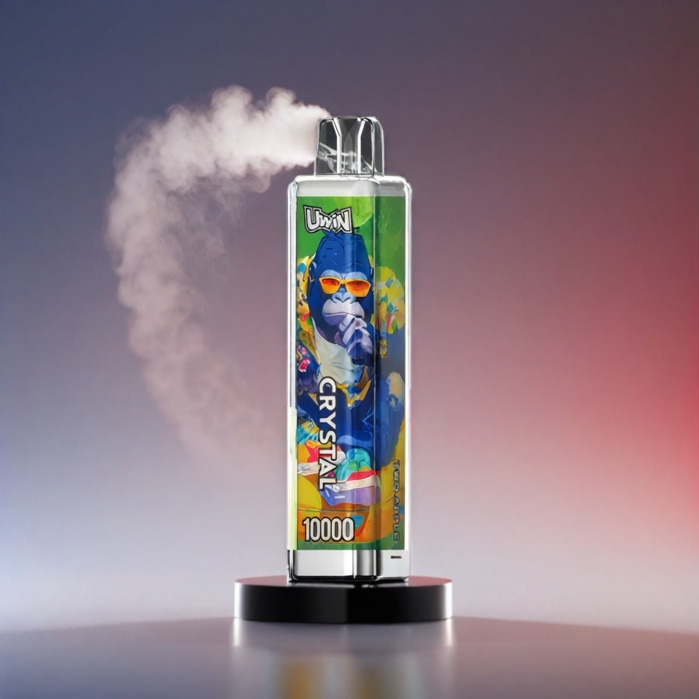 UWIN Crystal 10000 Puffs To Æbler Vape med RGB lys 18ml 650mAh Type-C 0.8 Ohm Engros Danmark