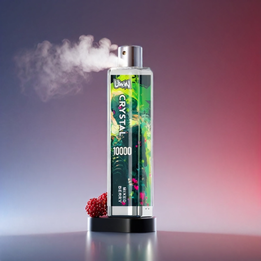 UWIN Crystal 10000 Puffs Vape Bær Mix - 0%/2%/3%/5% Nikotin, 18ml, 650mAh, Type-C, 0,8Ω Mesh, 200 stk/17,3kg Engros Danmark