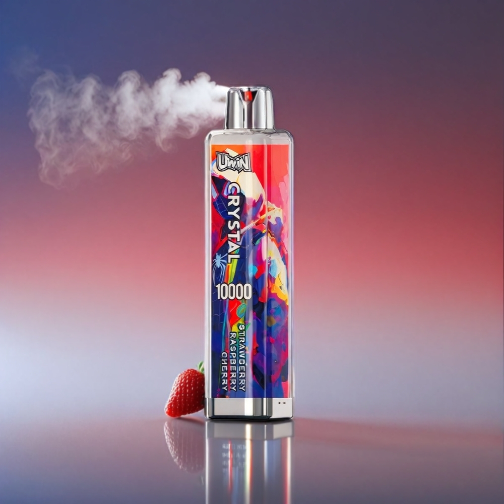 Uwin Crystal 10000 Puff RGB Vaskebjørn Hindbær Kirsebær 0-5% Nikotin 18ml 650mAh Type-C 0.8Ω Engros Danmark