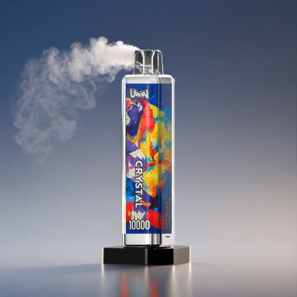 Uwin Crystal 10000 Puffs Blue Hindbær Lemonade RGB Lys 0%,2%,3%,5% 18ml 650mAh Engros Danmark