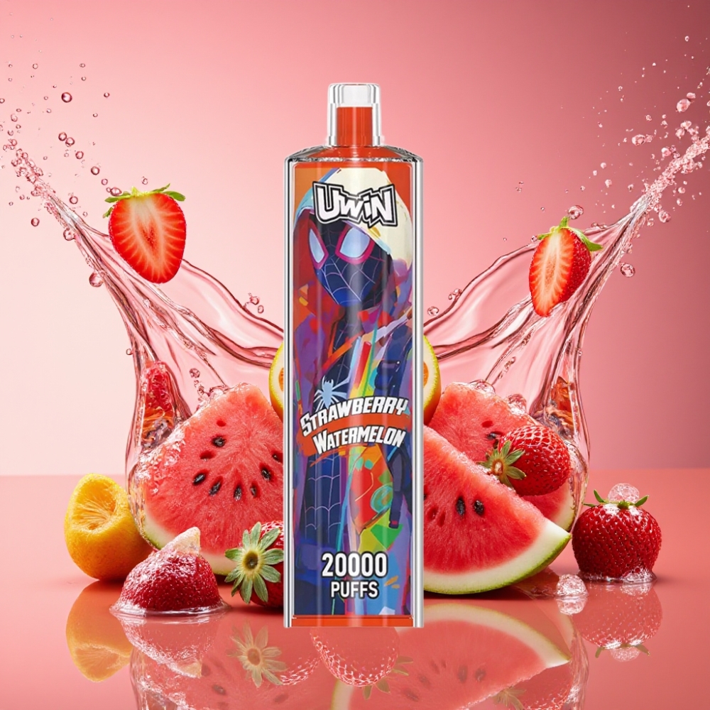Uwin Shisha Hookah Crystal 20000 Puffs Jordbær Vandmelon Mesh Coil Type-C 650 mAh 22ml DTL Engros Danmark