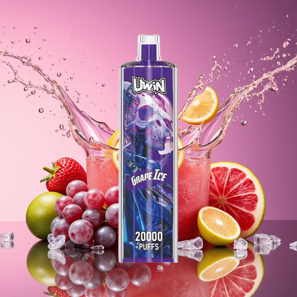 Uwin Shisha Hookah Crystal 20000 Puffs Vindrueis 0% 2% 3% 5% Nikotin 22ml 650 mAh Type-C Mesh Coil DTL Engros Danmark