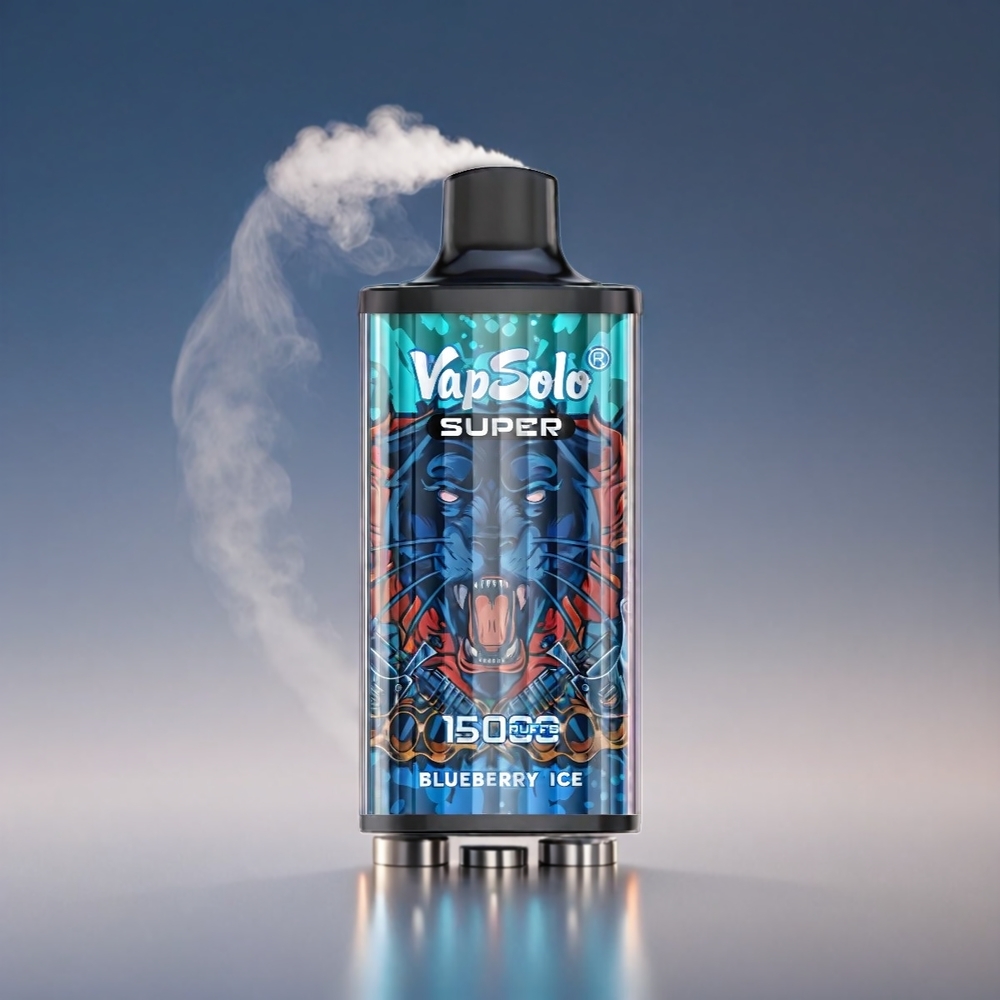 Vapsolo Super 15000 Puffs 40ml 850mah Blåbær - 44 43 26.5CM 20/50mg Type-C Engros Danmark