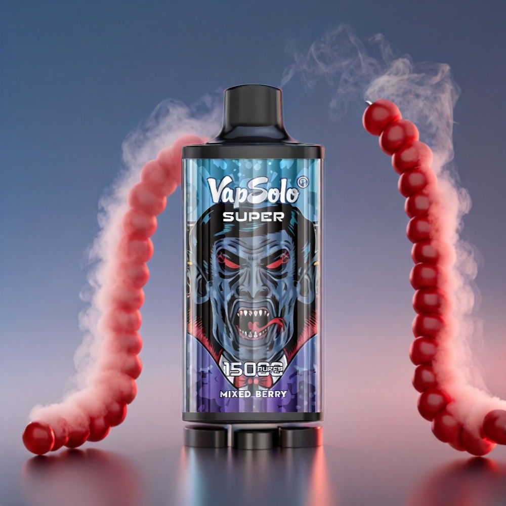 Vapsolo Super 15000 Puffs 40ml 850mah Type-C Bær Mix 44 43 26.5CM Engros Danmark