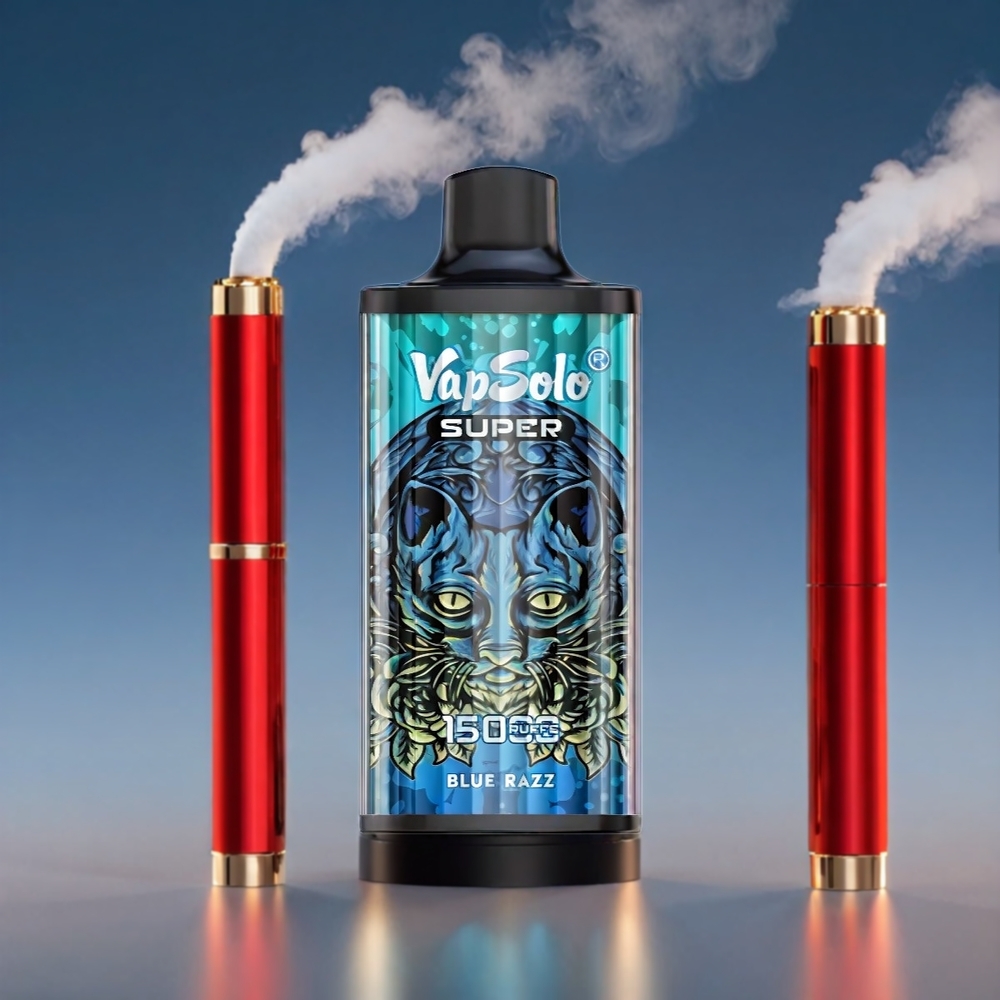 Vapsolo Super 15000 Puffs 40ml 850mah Type-C Blå Hindbær Engros Danmark