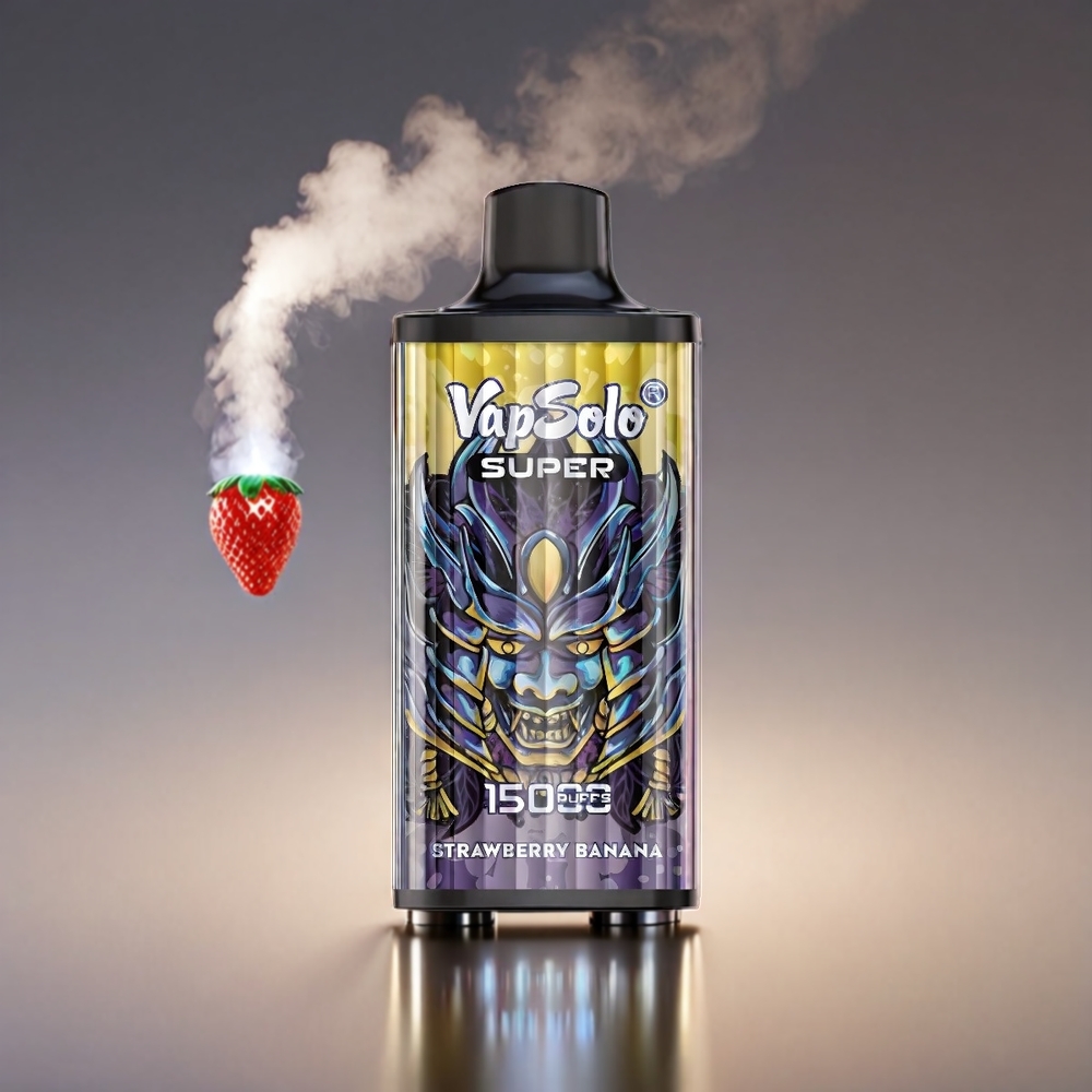 Vapsolo Super 15000 Puffs Jordbær Banan 40ml 850mah Type-C 20/50mg Engros Danmark