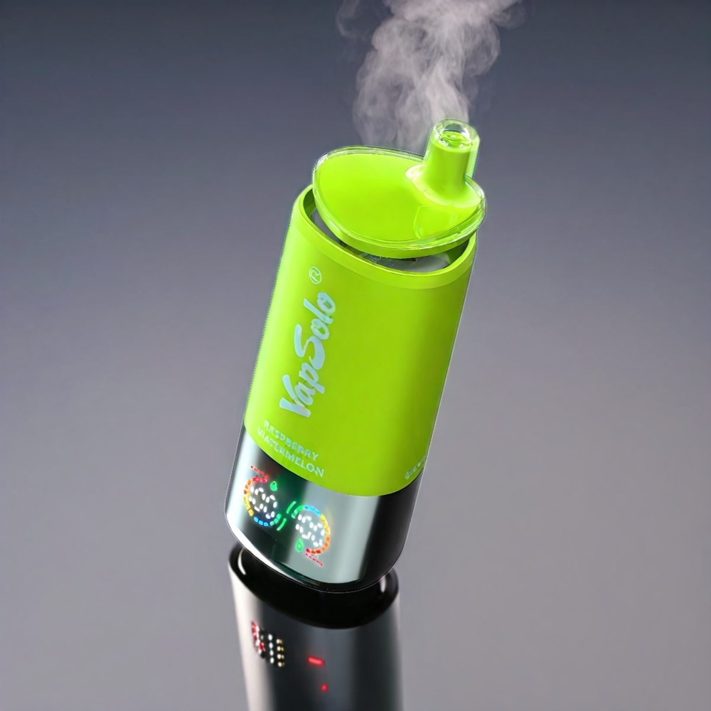 VapSolo Tripe 30000 Puffs Hindbær Vandmelon 47x47x115mm 40ml 20/50mg Type-C 3Tank Engros Danmark