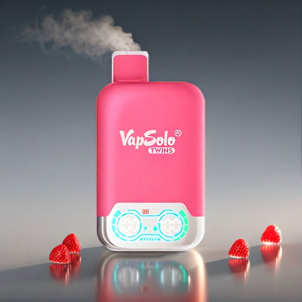 Vapsolo Twins 20000 Puffs 40ml Type-C 2x20mg/50mg Jordbær Vandsermelon & Gummibjørn Engros Danmark