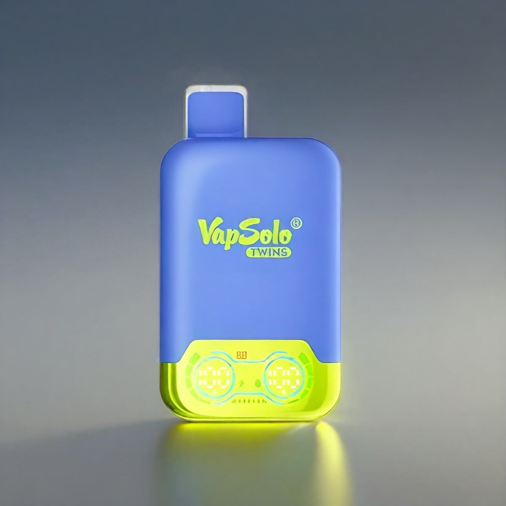 Vapsolo Twins 20000 Puffs Blå Hindbær Lemonade & Citron Lime - 40ml 20/50mg Type-C 2 Tank Engros Danmark