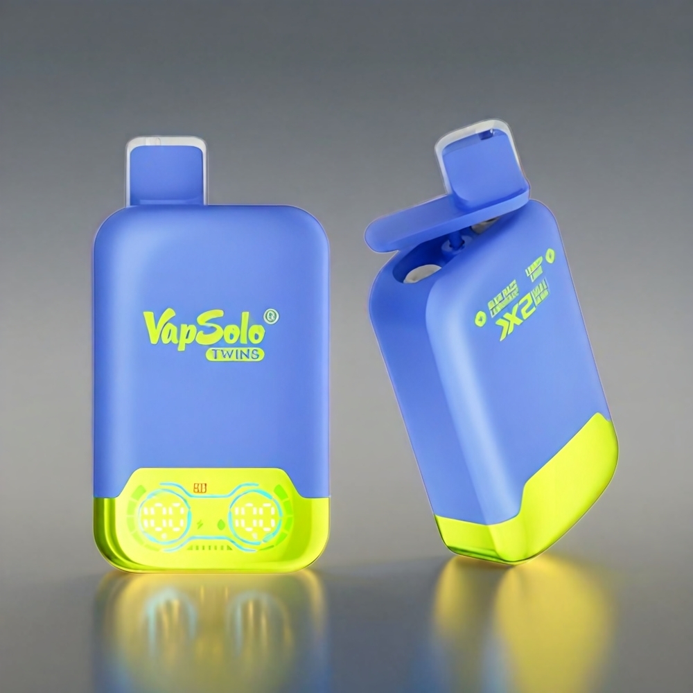 Vapsolo Twins 20000 Puffs Blå Hindbær Lemonade & Citron Lime - 40ml 20/50mg Type-C 2 Tank Engros Danmark