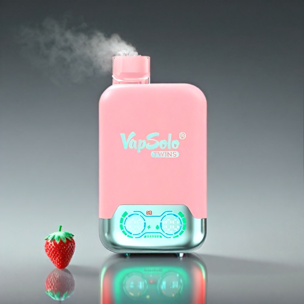 Vapsolo Twins 20000 Puffs Jordbær & Mango Fersken Vandmelon 40ml 20mg/50mg 2 Tank Type-C Engros Danmark