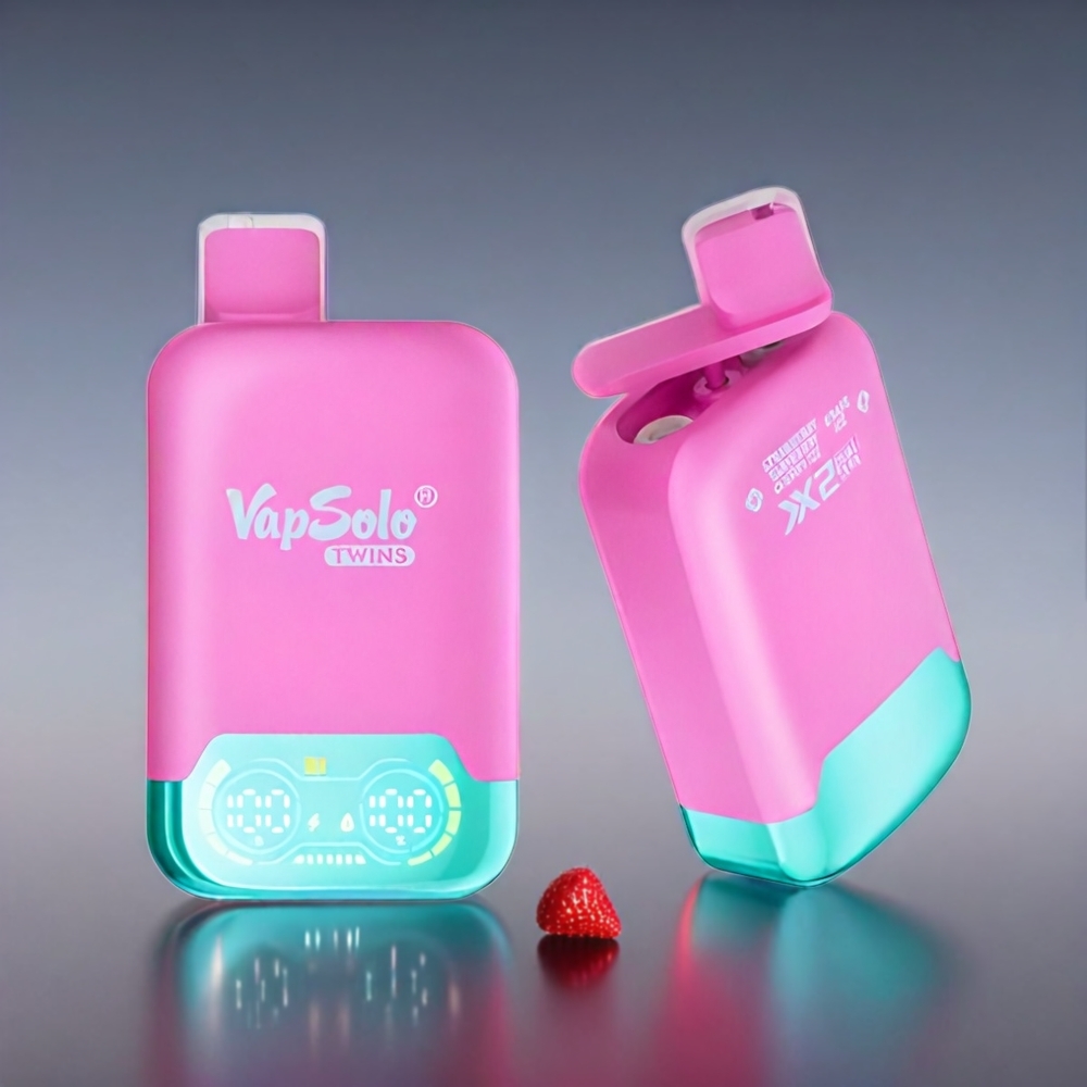 Vapsolo Twins 20000 Puffs Type-C 40ml Jordbær Hindbær Kirsebær & Vindrue 20mg/ml 50mg/ml Engros Danmark