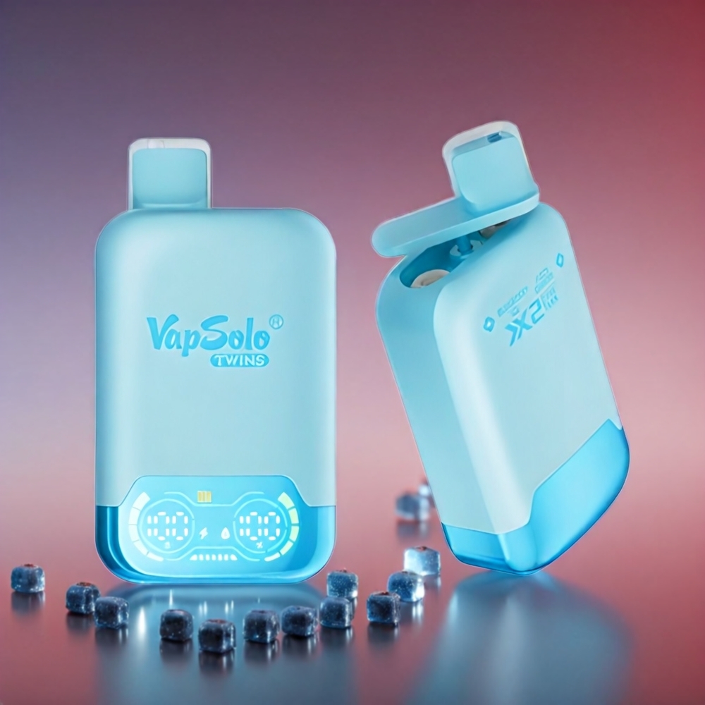 Vapsolo Twins Blåbær & Skummende Kirsebær 20000 Puffs 40 ml 20mg/ml Type-C Engros Danmark