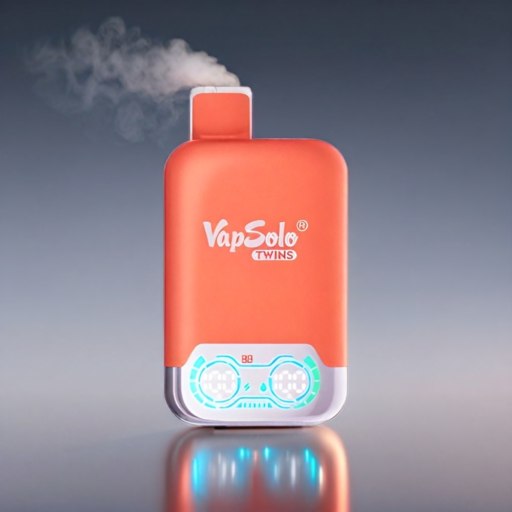 Vapsolo Twins Kirsebær Cola & Saftig Fersken 20000 Puffs 40ml 20mg/50mg Type-C Engros Danmark