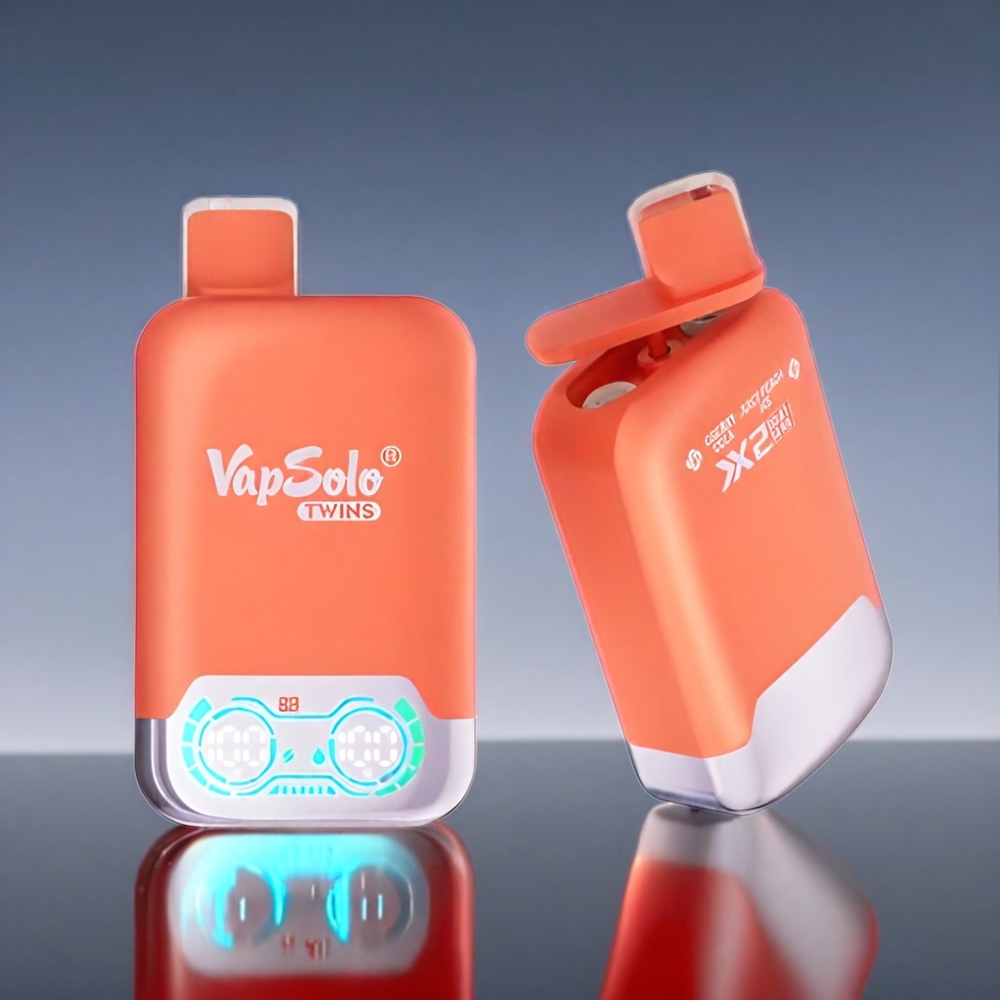 Vapsolo Twins Kirsebær Cola & Saftig Fersken 20000 Puffs 40ml 20mg/50mg Type-C Engros Danmark