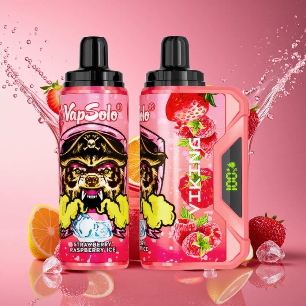 VapSolo VIKING 12000 Puffs 22ml 20mg/50mg Type-C Jordbær Hindbær Is Elektricitet & Brændstofforbrug 44 28 92.6mm Engros Danmark