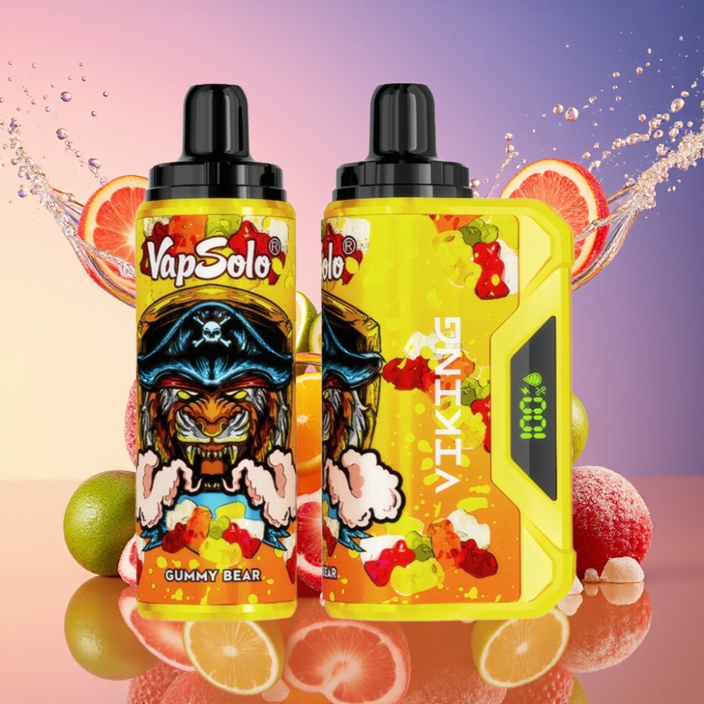 VapSolo VIKING 12000 Puffs Gummibjørn 22ml 20/50mg/ml Type-C LED Engros Danmark