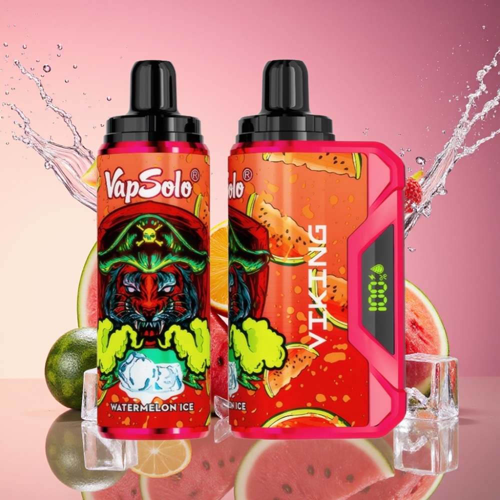 VapSolo VIKING 12000 Puffs Vandmelon Is 22ml 20/50mg Type-C LED Engros Danmark