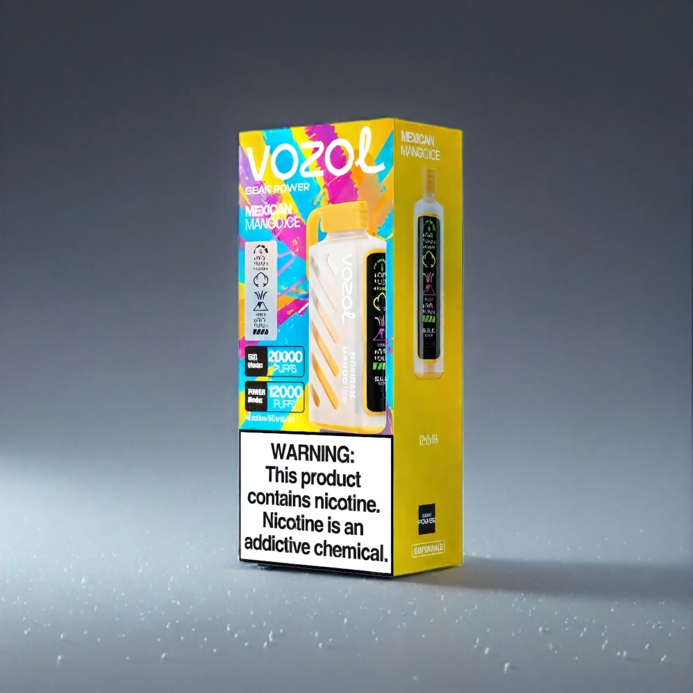 VOZOL Gear Power 20000 Puffs Dansk Mango S.i.L.C. Tech Dual Mesh Coil 20mL 5% Engros Danmark
