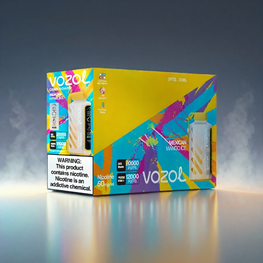VOZOL Gear Power 20000 Puffs Dansk Mango S.i.L.C. Tech Dual Mesh Coil 20mL 5% Engros Danmark