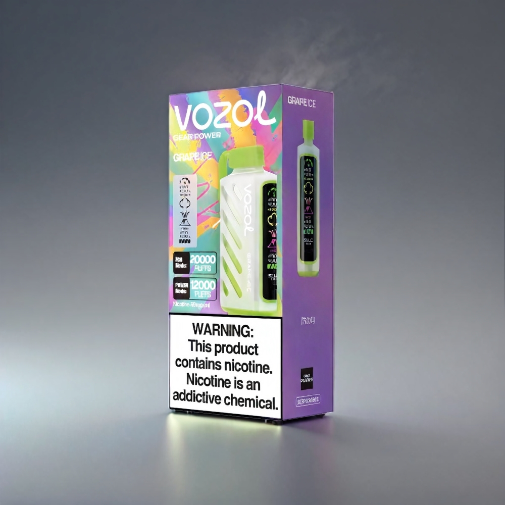VOZOL Gear Power 20000 Puffs S.i.L.C. Tech Dual Mesh Grape Engros Danmark