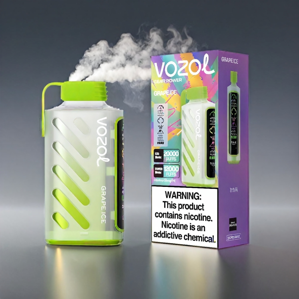 VOZOL Gear Power 20000 Puffs S.i.L.C. Tech Dual Mesh Grape Engros Danmark