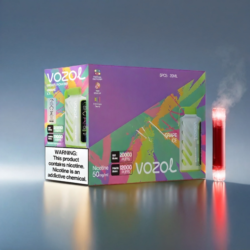VOZOL Gear Power 20000 Puffs S.i.L.C. Tech Dual Mesh Grape Engros Danmark