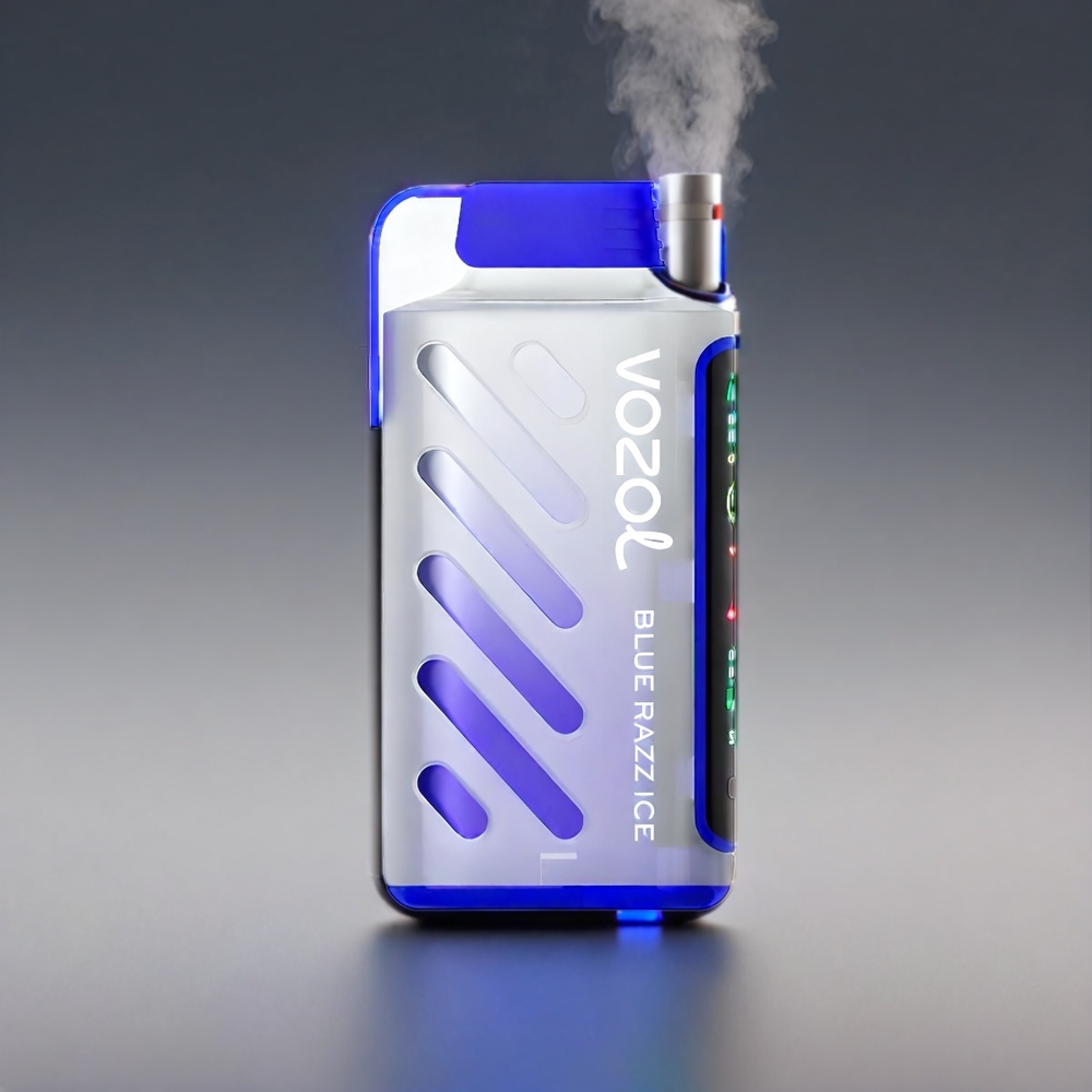 VOZOL Gear Power S.i.L.C. Tech 20000/12000 Puffs Dual Mesh 20mL Blå Hindbær - Engros Danmark