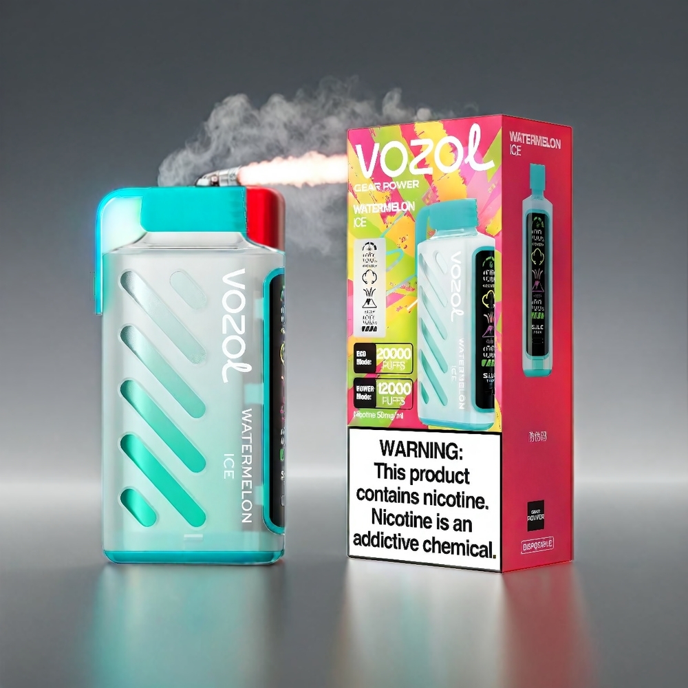 VOZOL Gear Power Vandmelon 20000 Puffs S.i.L.C. Tech Dual Mesh Coil 20mL 5% Engros Danmark