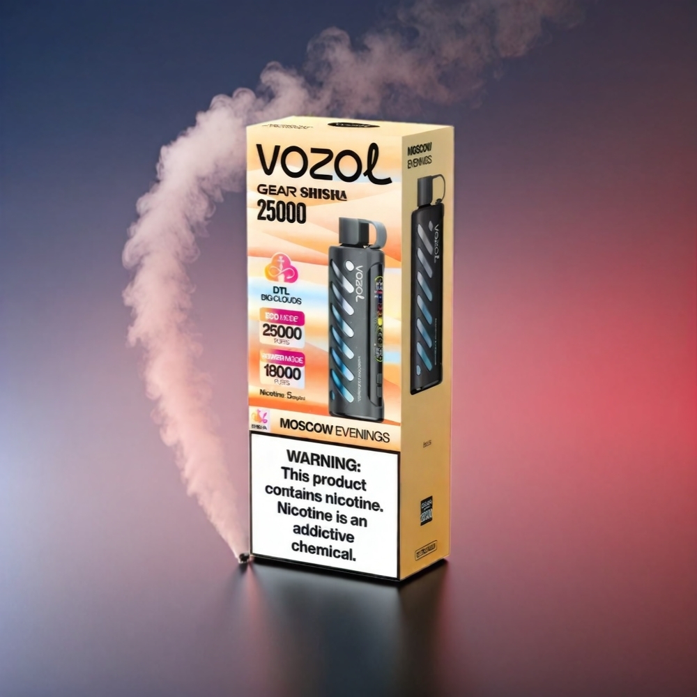 VOZOL Gear Shisha 25000 Puff 1000mAh Dual Mesh Dual Modes 30 Lækre Smage Moscow Evenings Engros Danmark