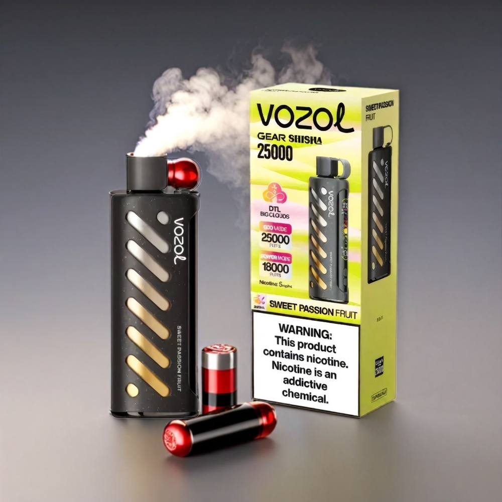 VOZOL Gear Shisha 25000 Puffs Sødt Passionfrugt S.i.L.C Tech 1000mAh 3mg/ml/5mg/ml Engros Danmark