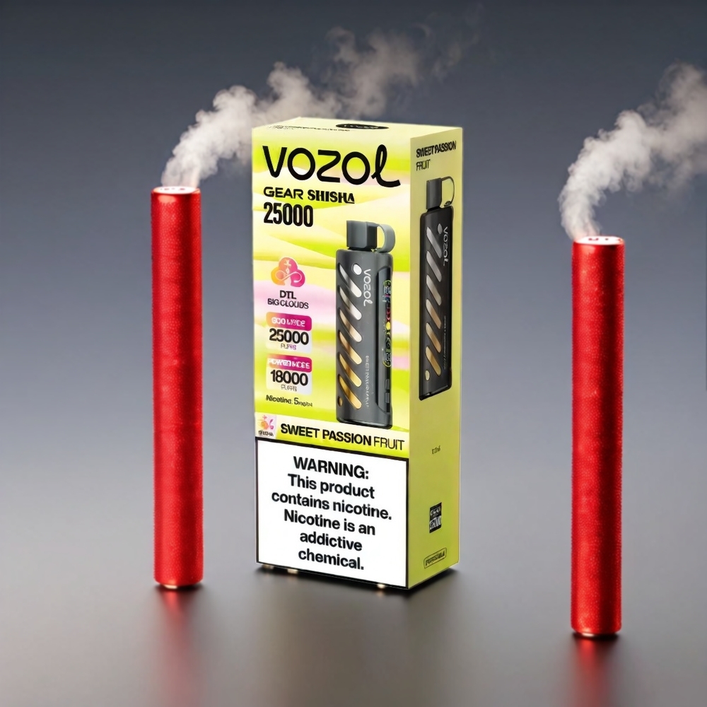 VOZOL Gear Shisha 25000 Puffs Sødt Passionfrugt S.i.L.C Tech 1000mAh 3mg/ml/5mg/ml Engros Danmark