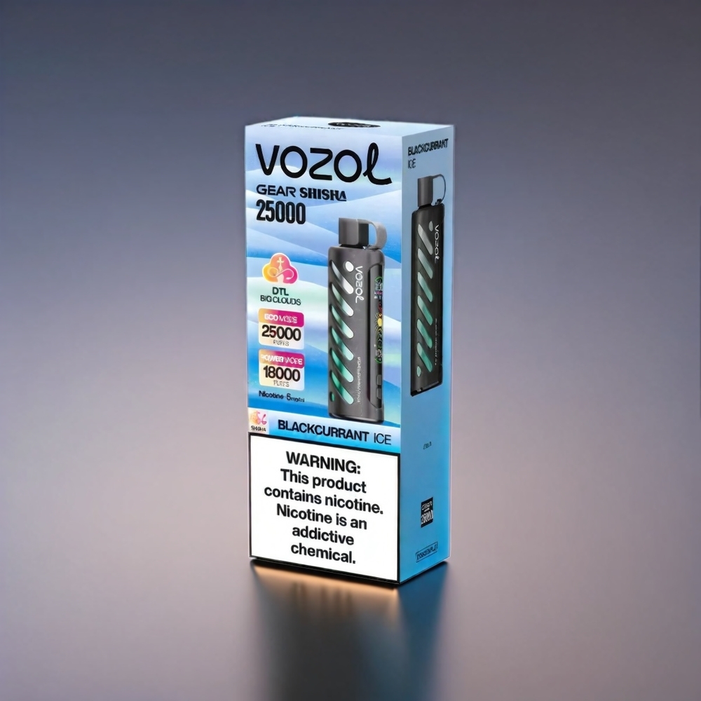 VOZOL Gear Shisha 25000 Puffs Vape Solbær med S.i.L.C Tech & Dobbelt Mesh - 1000mAh/5mg/ml Engros Danmark