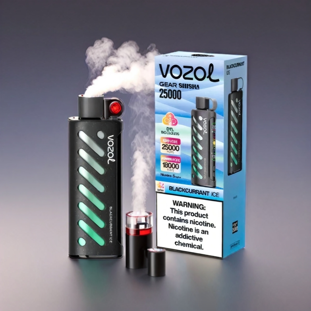 VOZOL Gear Shisha 25000 Puffs Vape Solbær med S.i.L.C Tech & Dobbelt Mesh - 1000mAh/5mg/ml Engros Danmark