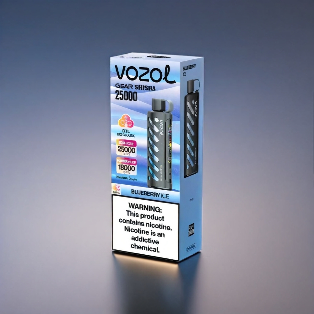 VOZOL Gear Shisha Blåbær 25000 Puffs 1000mAh Dual Mesh Engros Danmark