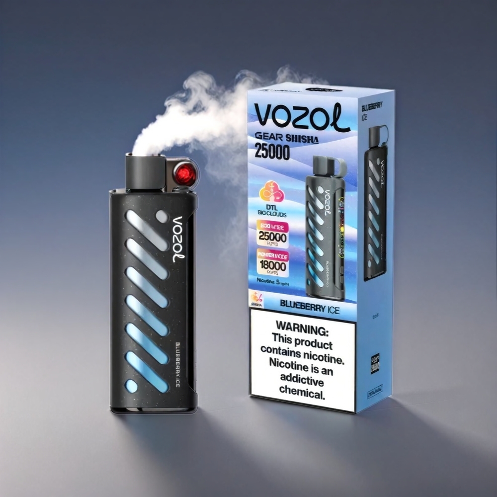 VOZOL Gear Shisha Blåbær 25000 Puffs 1000mAh Dual Mesh Engros Danmark