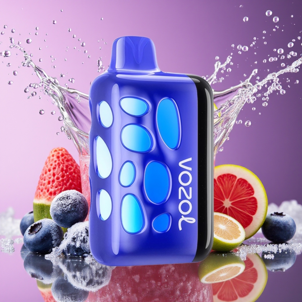 VOZOL RAVE 40000 Engangs Vape Blåbær Is 270° Vibrant Glow Beat-Synced Party Mode 20/50mg/ml 1000mAh Engros Danmark